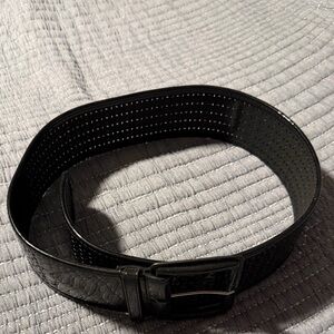 Women’s wide Black Perforated Belt